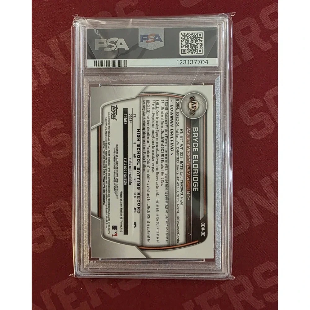 2023 Bowman Chrome Draft Bryce Eldridge Auto PSA 9